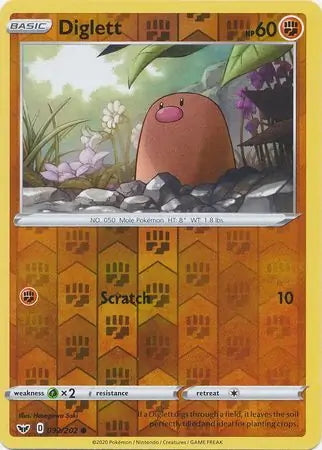 Sword & Shield Diglett #92/202 reverse holo